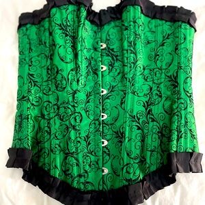 Gorgeous matte satin corset with paisley detailing